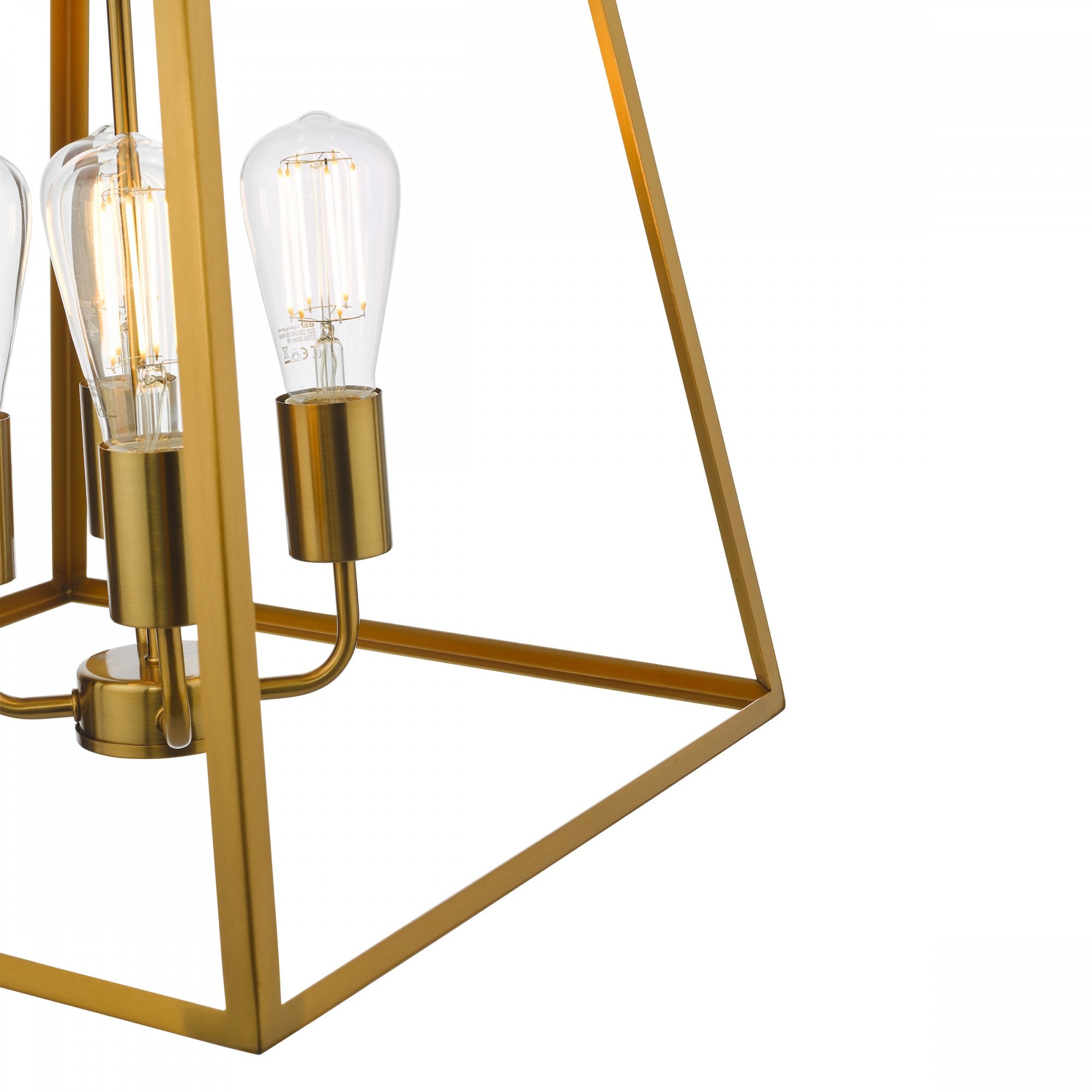 Academy 4 Light Ceiling Lantern In Natural Brass Finish ACA8635