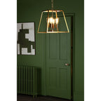 Academy 4 Light Ceiling Lantern In Natural Brass Finish ACA8635