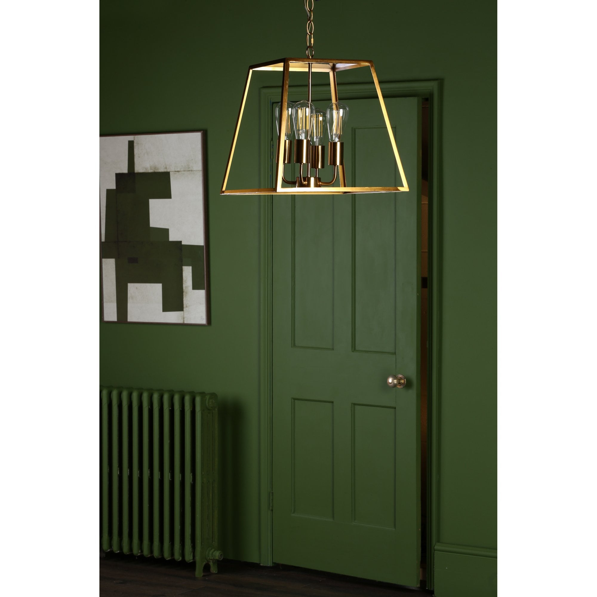 Academy 4 Light Ceiling Lantern In Natural Brass Finish ACA8635