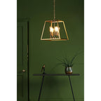 Academy 4 Light Ceiling Lantern In Natural Brass Finish ACA8635