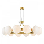 Tauri Modern 12 Light Ceiling Pendant Light In Matt Gold Finish With Opal Glass TAU1235