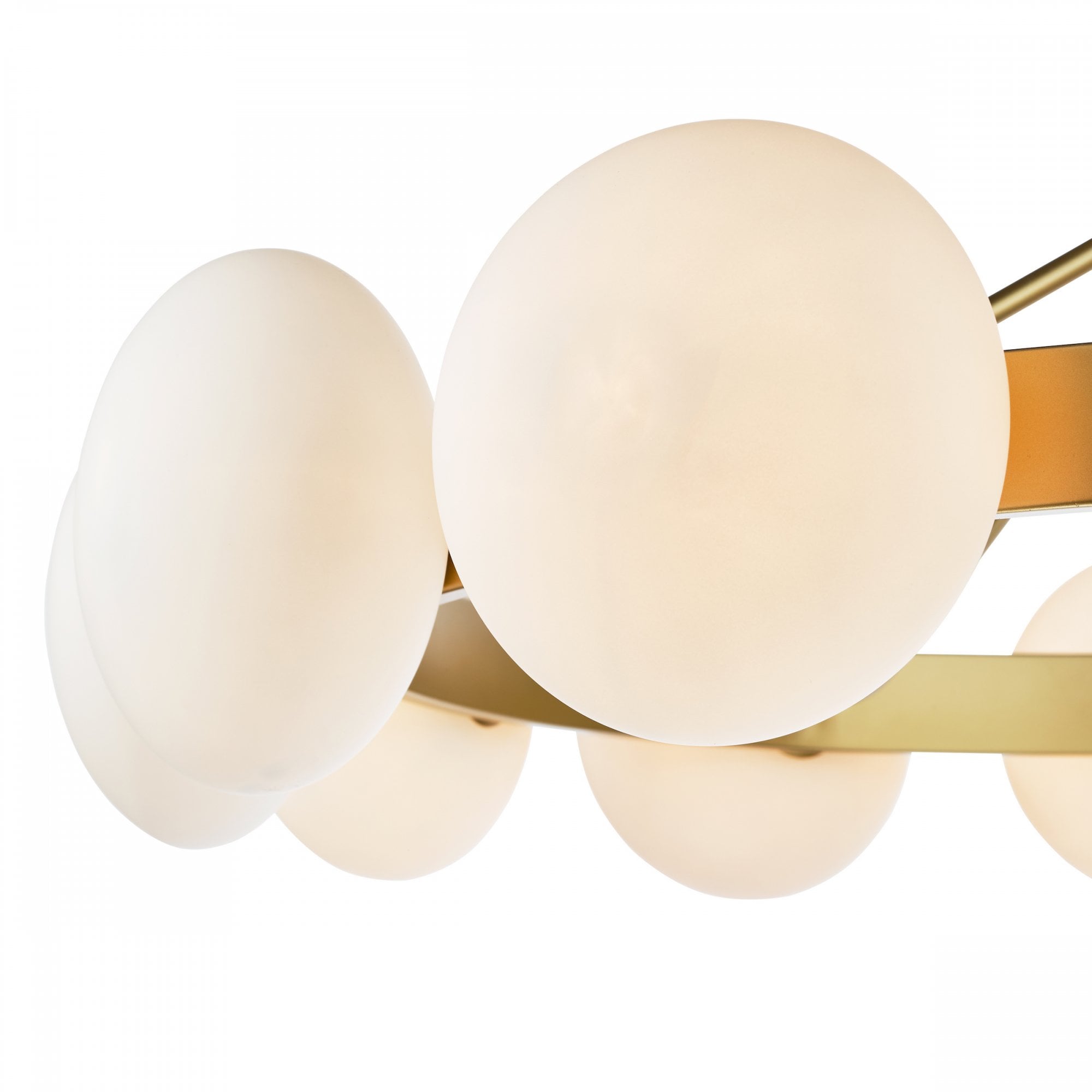 Tauri Modern 12 Light Ceiling Pendant Light In Matt Gold Finish With Opal Glass TAU1235
