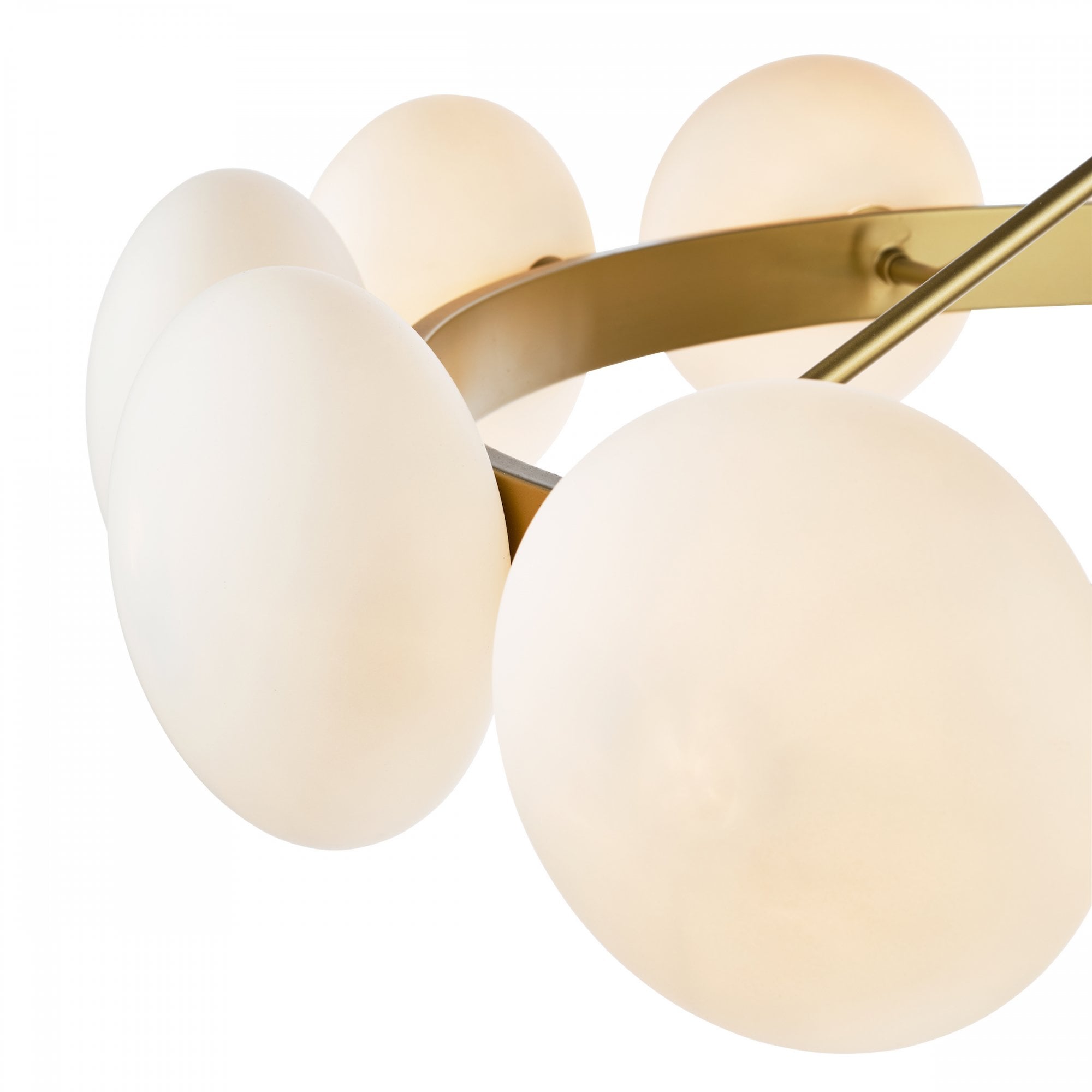 Tauri Modern 12 Light Ceiling Pendant Light In Matt Gold Finish With Opal Glass TAU1235