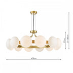 Tauri Modern 12 Light Ceiling Pendant Light In Matt Gold Finish With Opal Glass TAU1235