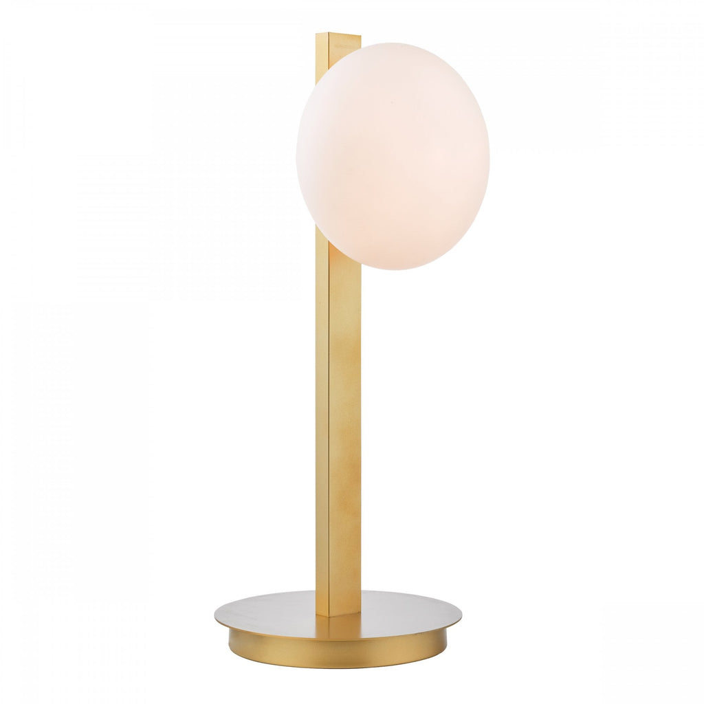 Tauri Modern Table Lamp In Matt Gold Finish And Opal Glass TAU4235