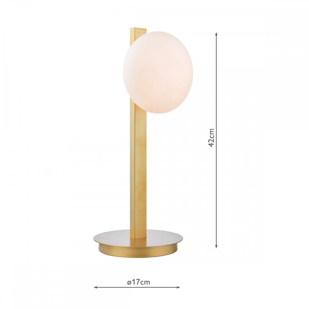 Tauri Modern Table Lamp In Matt Gold Finish And Opal Glass TAU4235