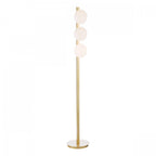 Tauri Modern 3 Light Floor Lamp In Matt Gold Finish And Opal Glass TAU4935