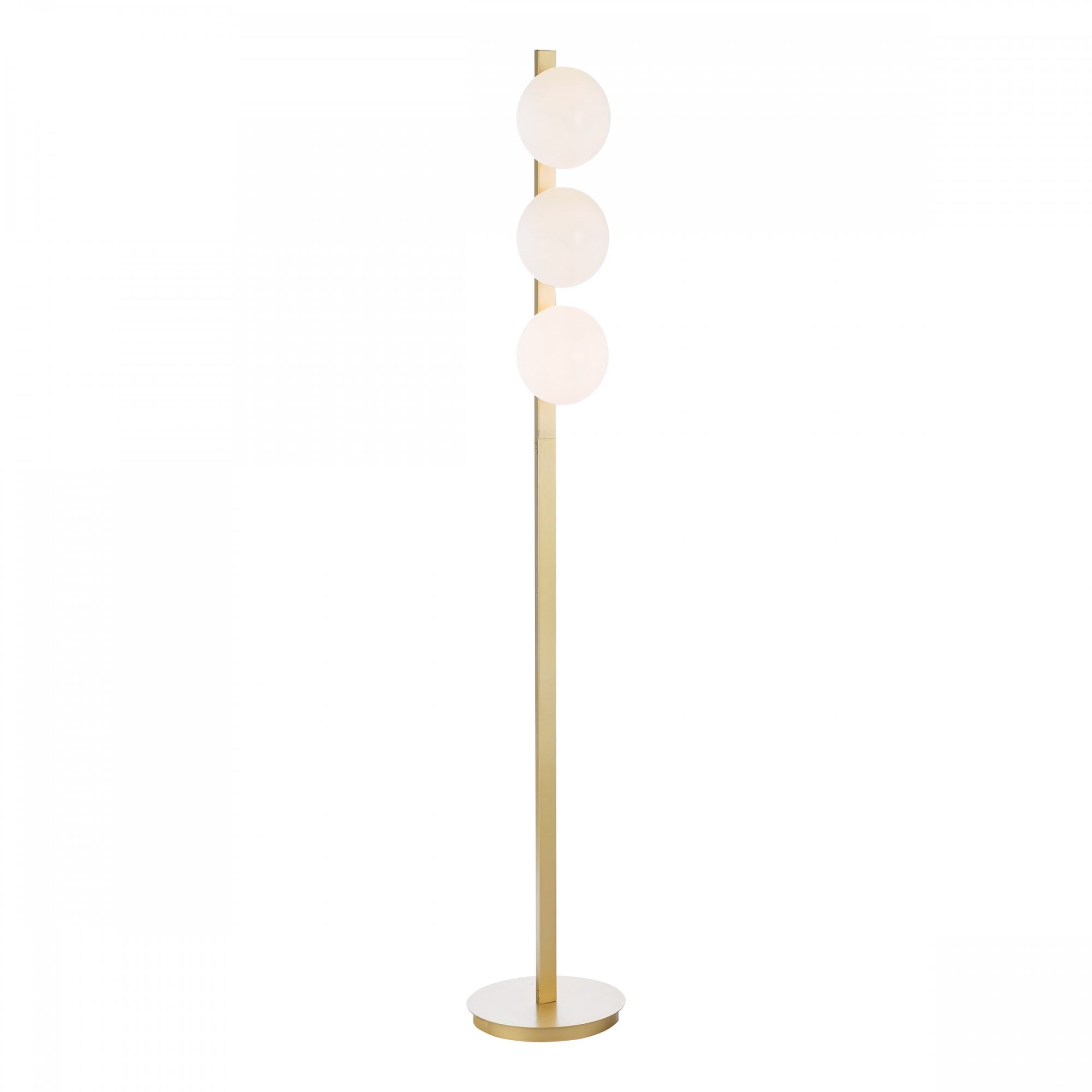 Tauri Modern 3 Light Floor Lamp In Matt Gold Finish And Opal Glass TAU4935