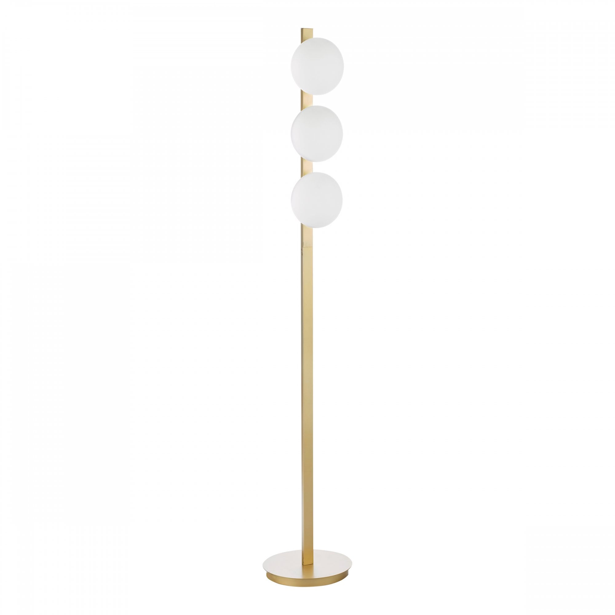 Tauri Modern 3 Light Floor Lamp In Matt Gold Finish And Opal Glass TAU4935