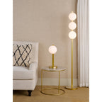 Tauri Modern 3 Light Floor Lamp In Matt Gold Finish And Opal Glass TAU4935