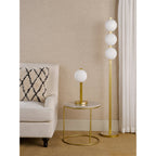 Tauri Modern 3 Light Floor Lamp In Matt Gold Finish And Opal Glass TAU4935