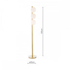Tauri Modern 3 Light Floor Lamp In Matt Gold Finish And Opal Glass TAU4935