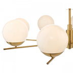 Bombazine 8 Light Ceiling Pendant Light In Brass Finish With Opal Glass Shades BOM0835