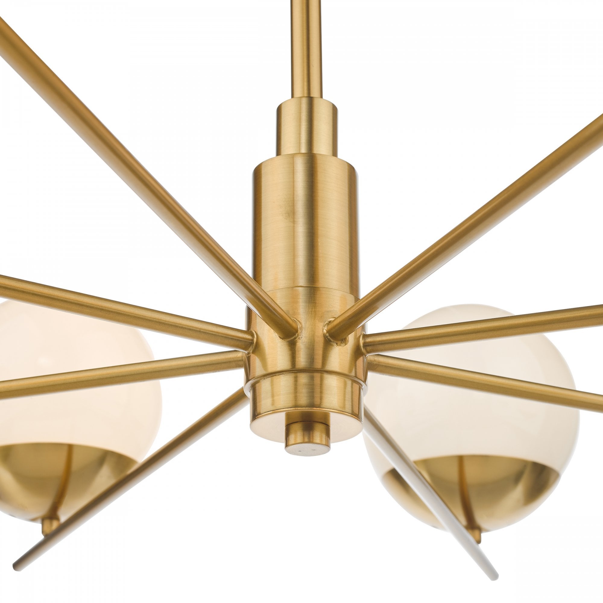 Bombazine 8 Light Ceiling Pendant Light In Brass Finish With Opal Glass Shades BOM0835