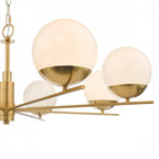 Bombazine 8 Light Ceiling Pendant Light In Brass Finish With Opal Glass Shades BOM0835