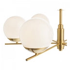 Bombazine 6 Light Ceiling Pendant Light In Natural Brass With Opal Glass Shades BOM0635