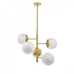 Bombazine Modern 5 Light Ceiling Pendant Light In Natural Brass Finish BOM0535