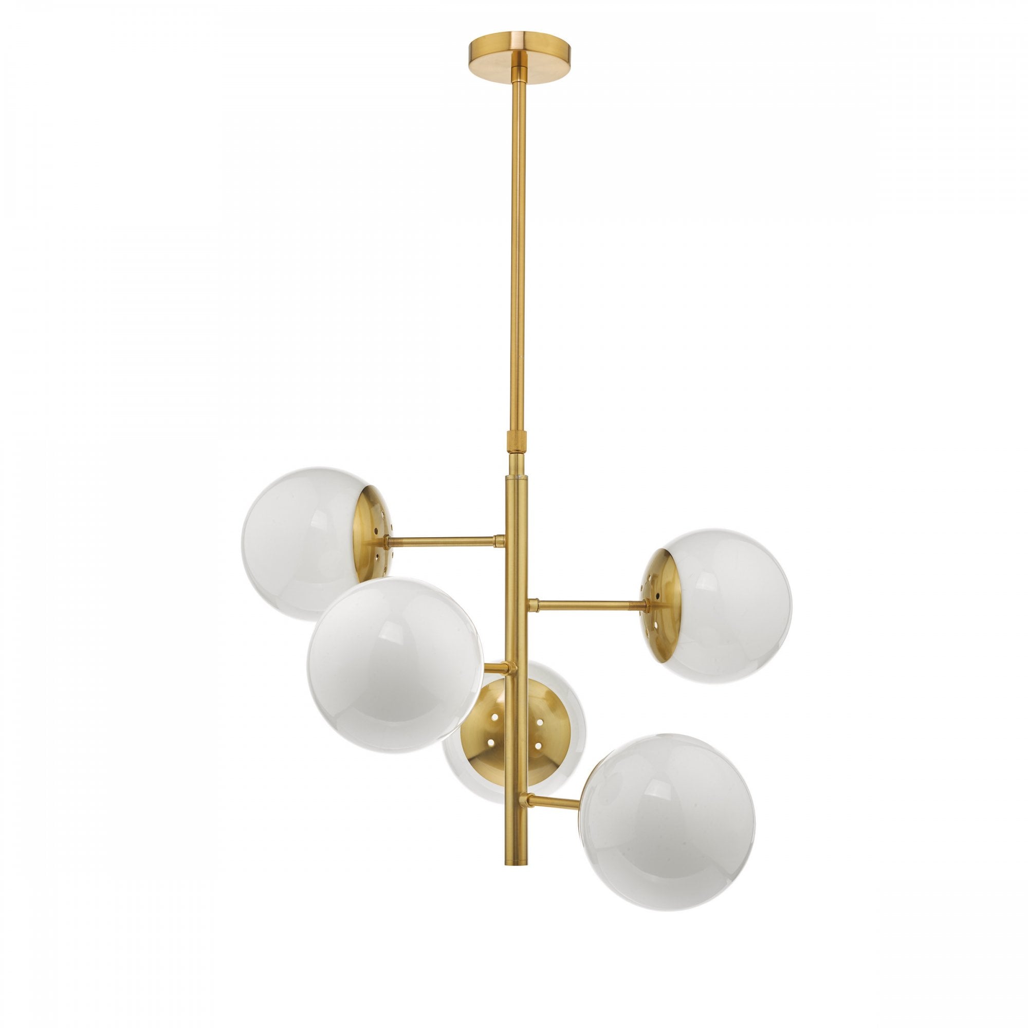 Bombazine Modern 5 Light Ceiling Pendant Light In Natural Brass Finish BOM0535