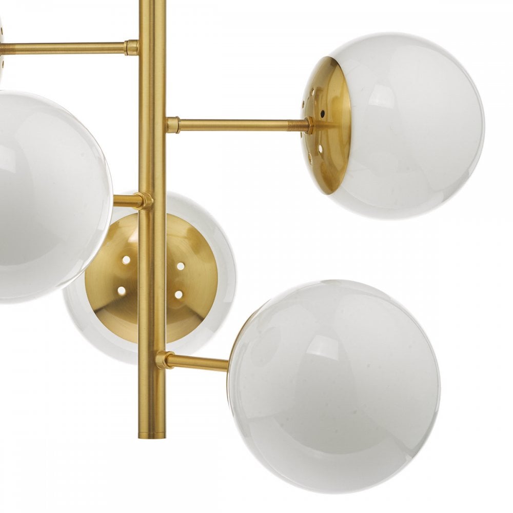 Bombazine Modern 5 Light Ceiling Pendant Light In Natural Brass Finish BOM0535