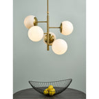 Bombazine Modern 5 Light Ceiling Pendant Light In Natural Brass Finish BOM0535