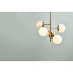 Bombazine Modern 5 Light Ceiling Pendant Light In Natural Brass Finish BOM0535