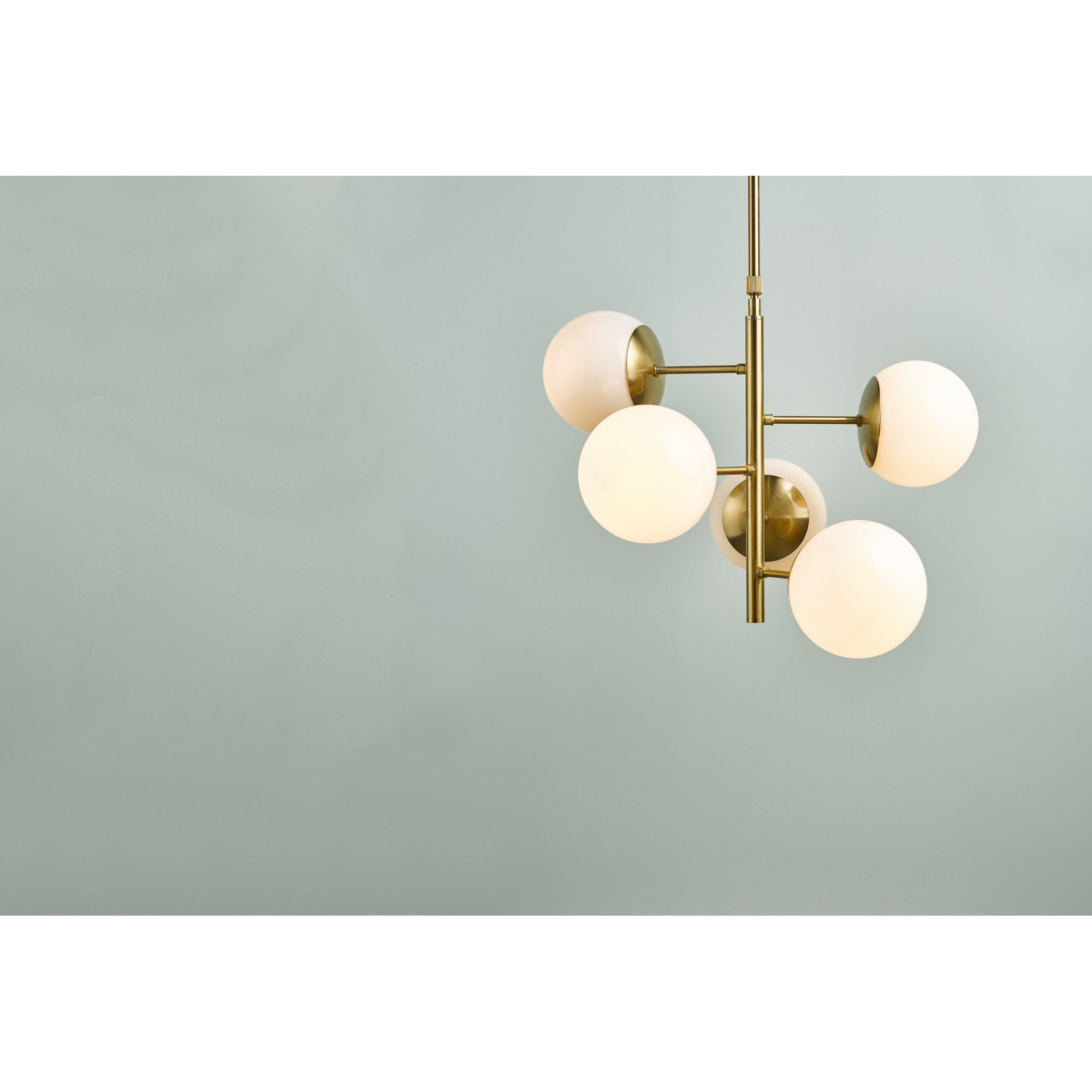 Bombazine Modern 5 Light Ceiling Pendant Light In Natural Brass Finish BOM0535