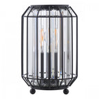 Naeva Table Lamp In Matt Black Finish With Clear Crystal Glass NAE4222
