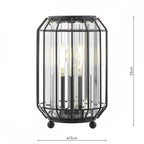 Naeva Table Lamp In Matt Black Finish With Clear Crystal Glass NAE4222