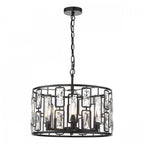 Zoelle 5 Light Ceiling Pendant Light In Matt Black Finish With Crystal Glass ZOE0522