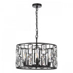Zoelle 5 Light Ceiling Pendant Light In Matt Black Finish With Crystal Glass ZOE0522