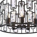 Zoelle 5 Light Ceiling Pendant Light In Matt Black Finish With Crystal Glass ZOE0522