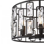 Zoelle 5 Light Ceiling Pendant Light In Matt Black Finish With Crystal Glass ZOE0522