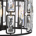 Zoelle 5 Light Ceiling Pendant Light In Matt Black Finish With Crystal Glass ZOE0522