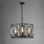 Zoelle 5 Light Ceiling Pendant Light In Matt Black Finish With Crystal Glass ZOE0522