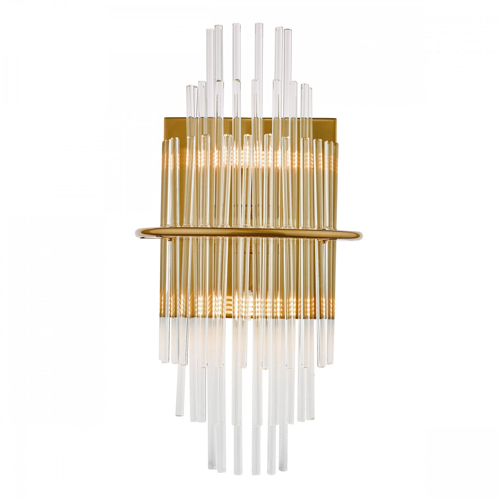Lukas 2 Light Wall Light In Gold Finish With Glass Rods LUK0935