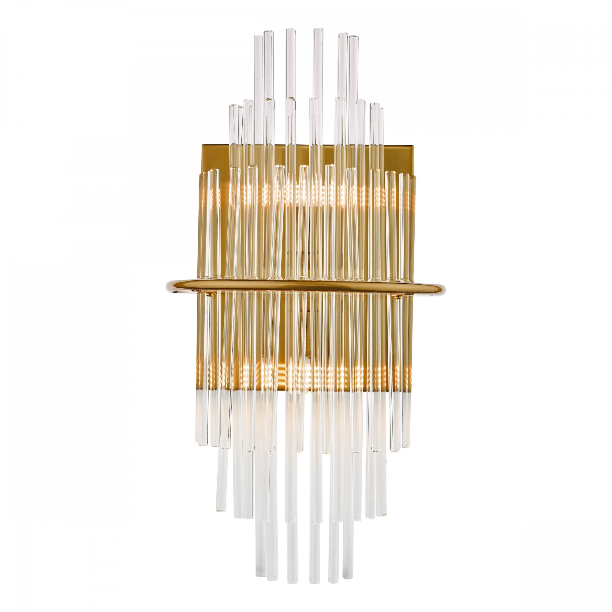 Lukas 2 Light Wall Light In Gold Finish With Glass Rods LUK0935