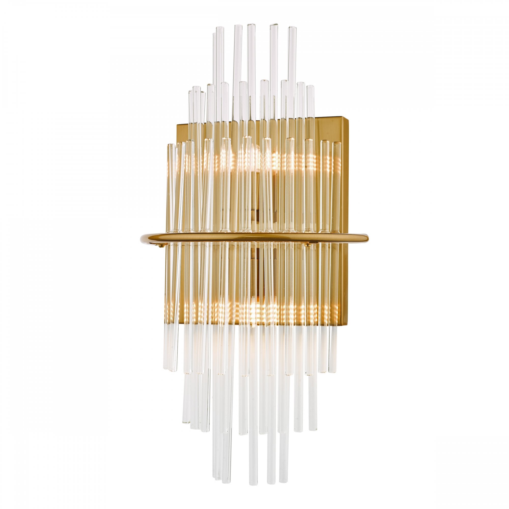 Lukas 2 Light Wall Light In Gold Finish With Glass Rods LUK0935