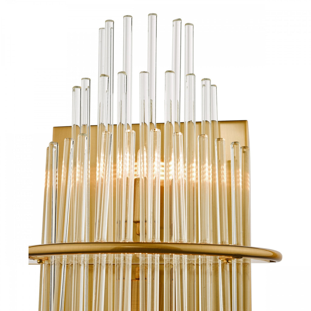 Lukas 2 Light Wall Light In Gold Finish With Glass Rods LUK0935