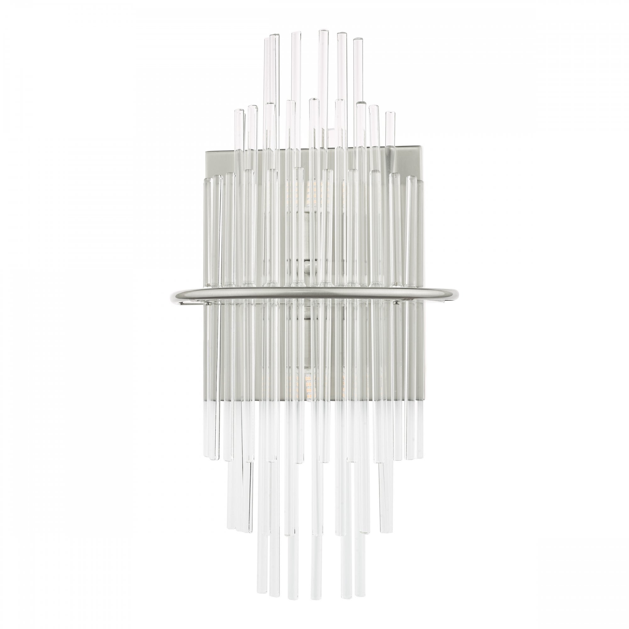 Lukas 2 Light Wall Light In Polished Chrome Finish With Glass Rods LUK0950