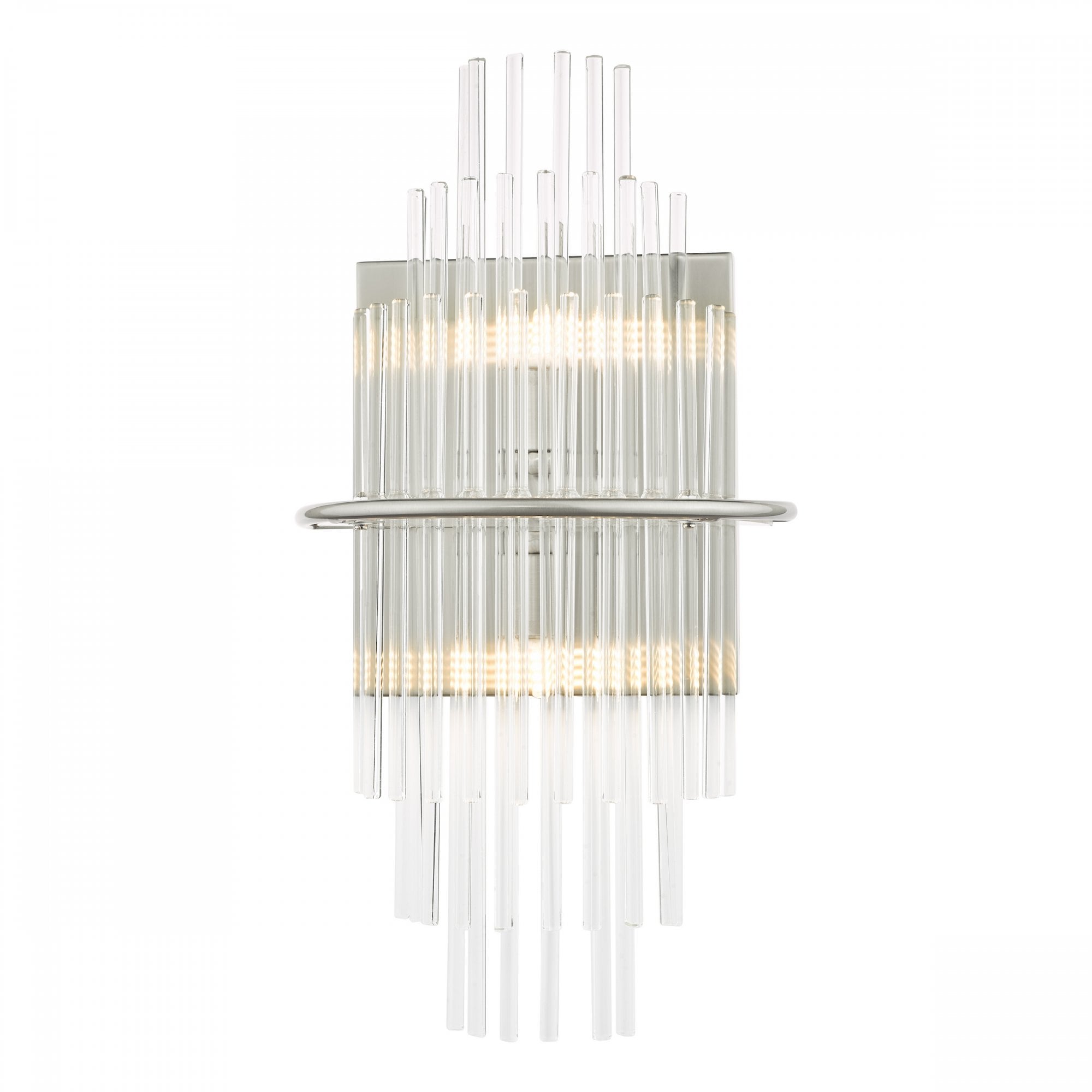 Lukas 2 Light Wall Light In Polished Chrome Finish With Glass Rods LUK0950