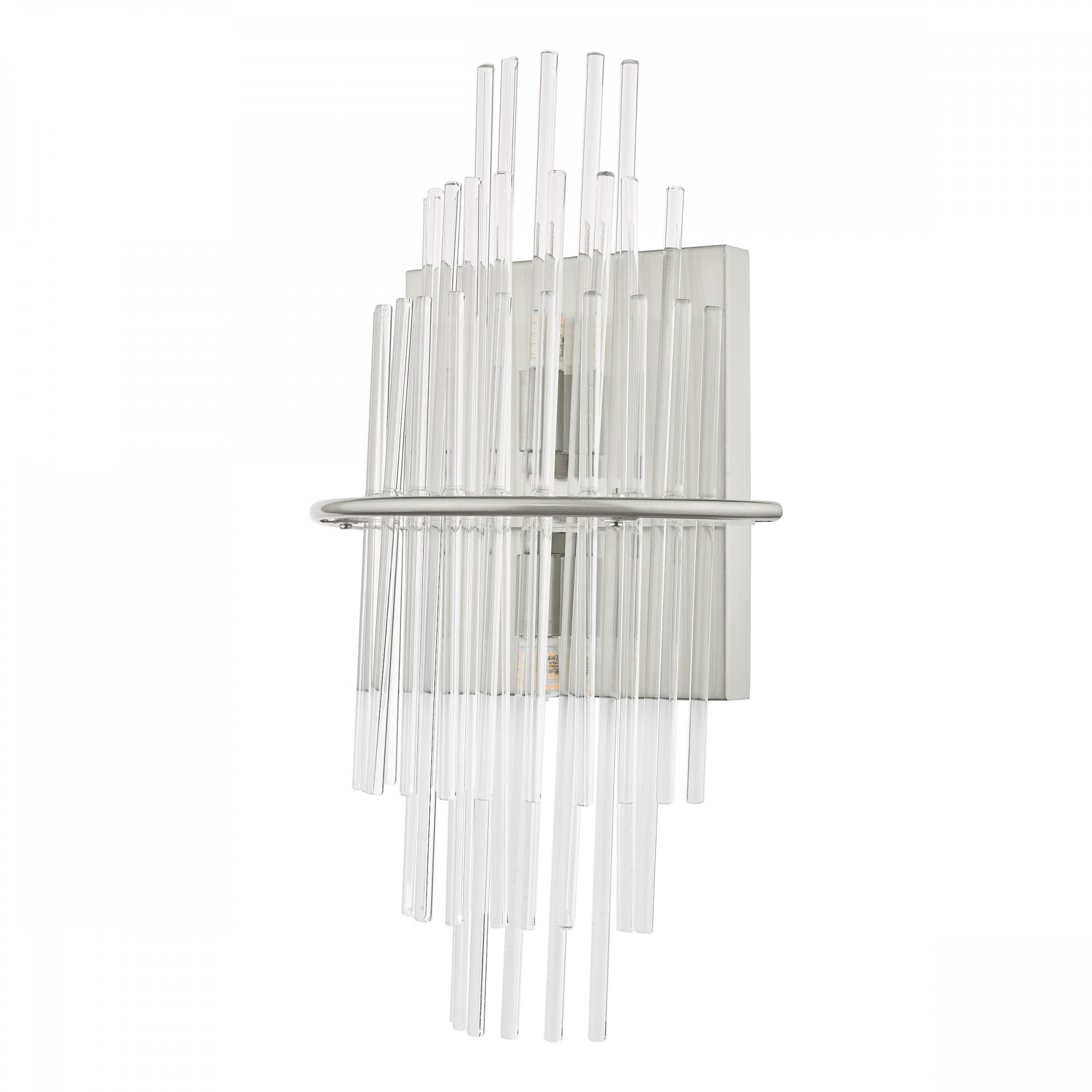 Lukas 2 Light Wall Light In Polished Chrome Finish With Glass Rods LUK0950