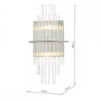Lukas 2 Light Wall Light In Polished Chrome Finish With Glass Rods LUK0950