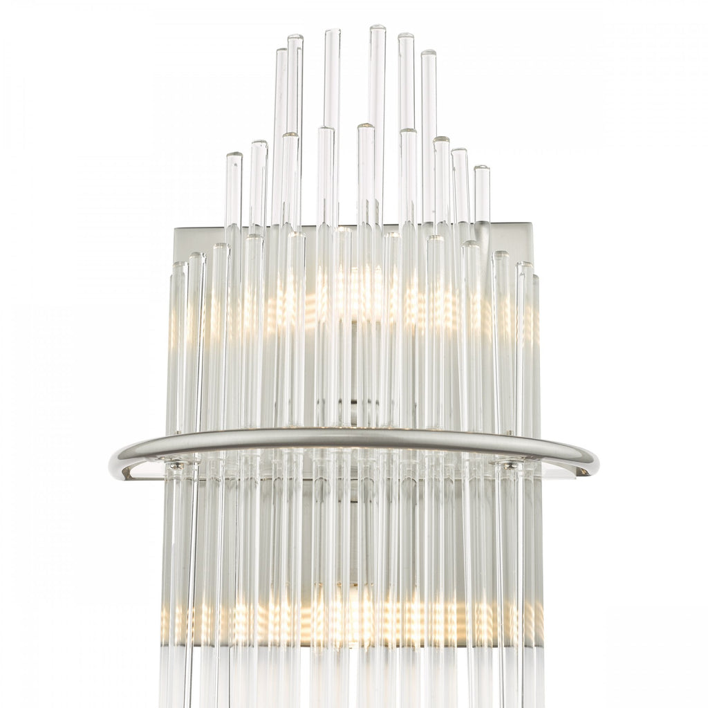 Lukas 2 Light Wall Light In Polished Chrome Finish With Glass Rods LUK0950