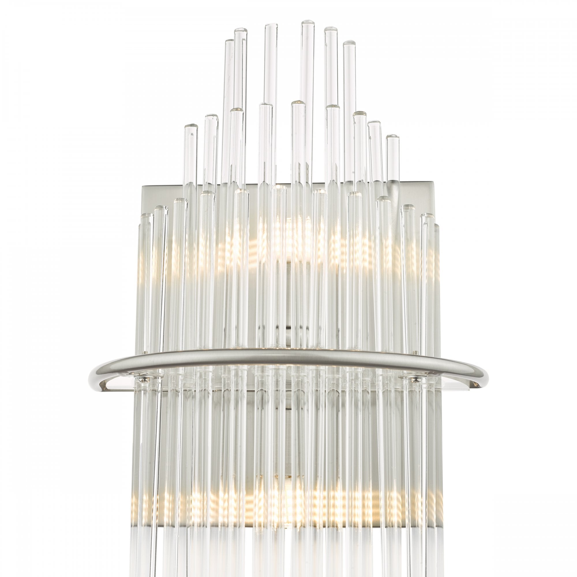Lukas 2 Light Wall Light In Polished Chrome Finish With Glass Rods LUK0950