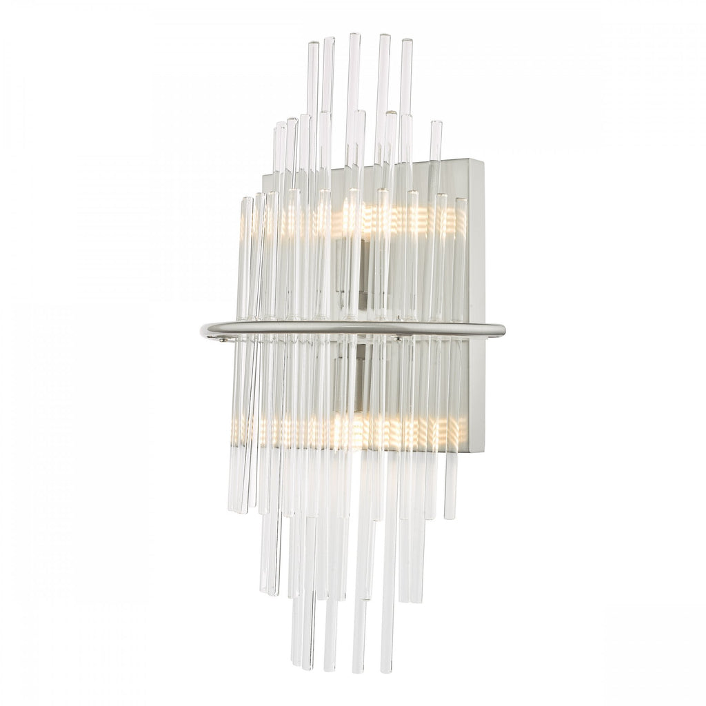 Lukas 2 Light Wall Light In Polished Chrome Finish With Glass Rods LUK0950