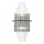 Lukas 2 Light Wall Light In Satin Black Finish With Glass Rods LUK0922