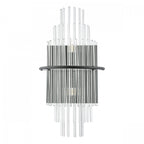 Lukas 2 Light Wall Light In Satin Black Finish With Glass Rods LUK0922