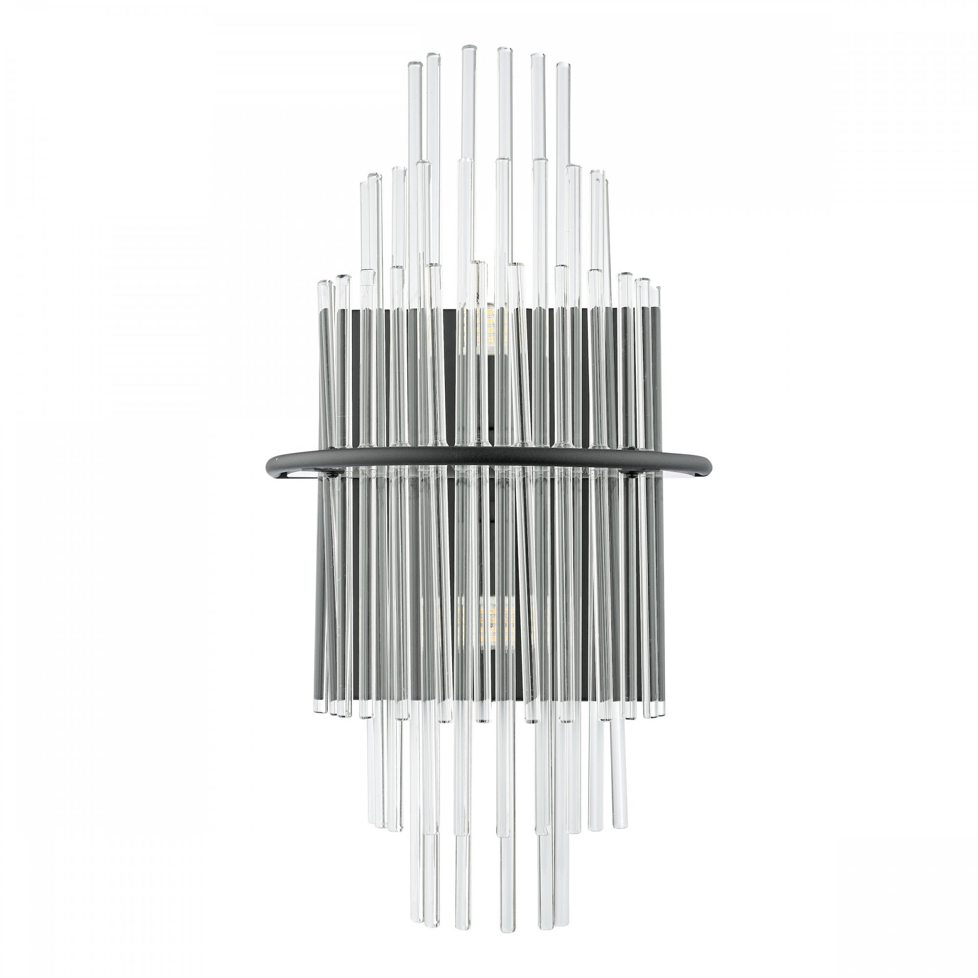 Lukas 2 Light Wall Light In Satin Black Finish With Glass Rods LUK0922