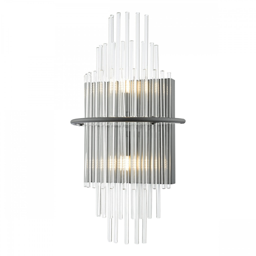 Lukas 2 Light Wall Light In Satin Black Finish With Glass Rods LUK0922