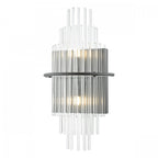 Lukas 2 Light Wall Light In Satin Black Finish With Glass Rods LUK0922